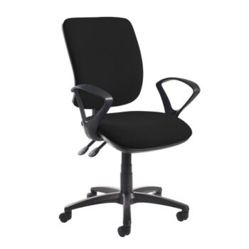 Senza High fabric back operator chair with fixed arms black - SH43-000-BLK