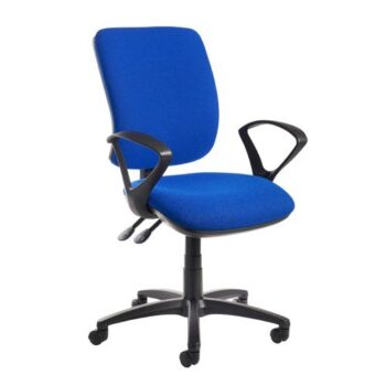 Senza High fabric back operator chair with fixed arms blue - SH43-000-BLU