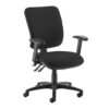 Senza High fabric back operator chair with folding arms black - SH46-000-BLK