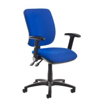 Senza High fabric back operator chair with folding arms blue - SH46-000-BLU