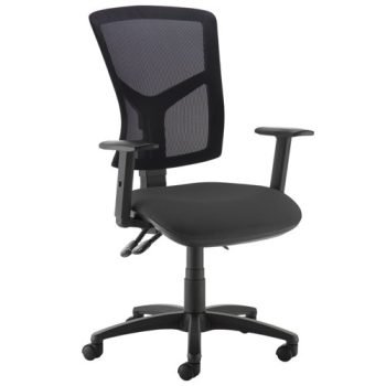 Senza mesh back operator chair with adjustable arms black - SM44-000-BLK