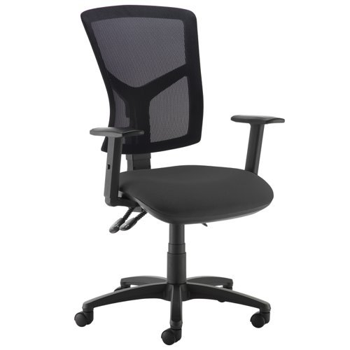 Senza mesh back operator chair with adjustable arms black - SM44-000-BLK