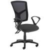 Senza mesh back operator chair with fixed arms black - SM43-000-BLK