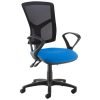 Senza mesh back operator chair with fixed arms blue - SM43-000-BLU