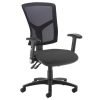 Senza mesh back operator chair with folding arms black - SM46-000-BLK