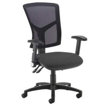Senza mesh back operator chair with folding arms black - SM46-000-BLK