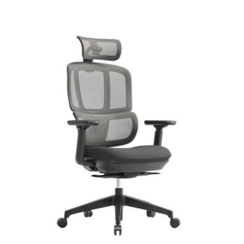 Shelby black mesh back operator chair with headrest and black fabric seat - SHL301K2-K