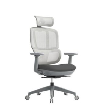 Shelby grey mesh back operator chair with headrest and grey fabric seat - SHL301K2-G