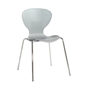 Sienna one piece shell chair with chrome legs (pack of 4) grey - SIE50001-G