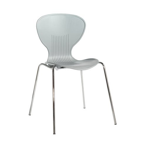 Sienna one piece shell chair with chrome legs (pack of 4) grey - SIE50001-G