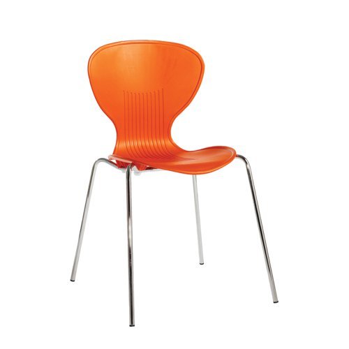 Sienna one piece shell chair with chrome legs (pack of 4) orange - SIE50001-OR
