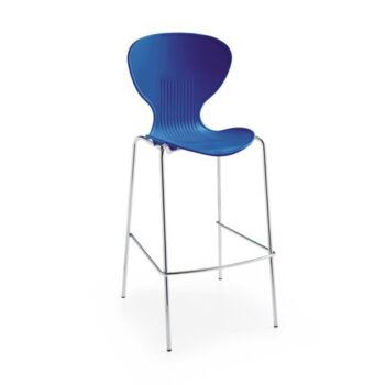 Sienna one piece stool with chrome legs (pack of 2) blue - SIE50009-B