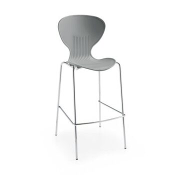 Sienna one piece stool with chrome legs (pack of 2) grey - SIE50009-G