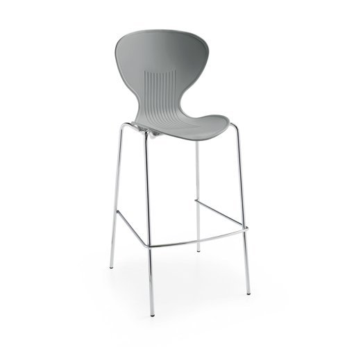 Sienna one piece stool with chrome legs (pack of 2) grey - SIE50009-G