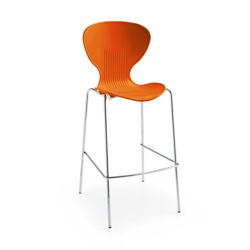 Sienna one piece stool with chrome legs (pack of 2) orange - SIE50009-OR