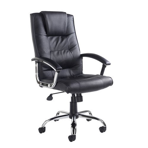 Somerset high back managers chair black leather faced - SOM300T1