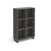 Sparta cube storage unit 1370mm high with 6 open boxes and charcoal A-frame legs grey - SPCS3-2-OG