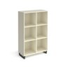 Sparta cube storage unit 1370mm high with 6 open boxes and charcoal A-frame legs white - SPCS3-2-WH