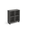 Sparta cube storage unit 950mm high with 4 open boxes and charcoal A-frame legs grey - SPCS2-2-OG