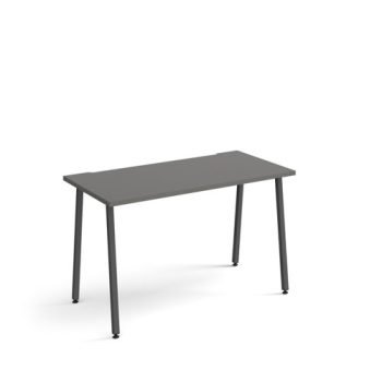 Sparta straight desk 1200mm x 600mm with A-frame legs charcoal frame grey top - SP612-OG