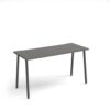 Sparta straight desk 1400mm x 600mm with A-frame legs charcoal frame grey top - SP614-OG