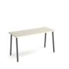 Sparta straight desk 1400mm x 600mm with A-frame legs charcoal frame white top - SP614-WH