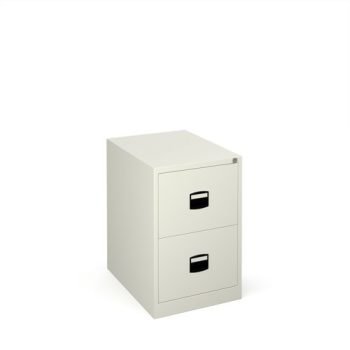 Steel 2 drawer contract filing cabinet 711mm high white - DCF2WH