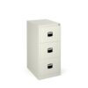 Steel 3 drawer contract filing cabinet 1016mm high white - DCF3WH
