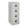 Steel 4 drawer contract filing cabinet 1321mm high goose grey - DCF4G
