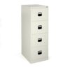 Steel 4 drawer contract filing cabinet 1321mm high white - DCF4WH