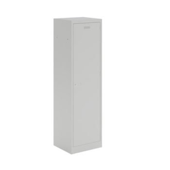 Steel clean and dirty locker with 1 shelf grey with grey door - WKCD181G