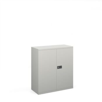 Steel contract cupboard with 1 shelf 1000mm high goose grey - DSC40G
