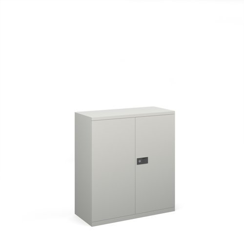 Steel contract cupboard with 1 shelf 1000mm high goose grey - DSC40G