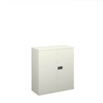 Steel contract cupboard with 1 shelf 1000mm high white - DSC40WH