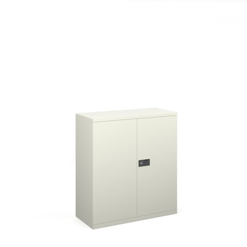 Steel contract cupboard with 1 shelf 1000mm high white - DSC40WH