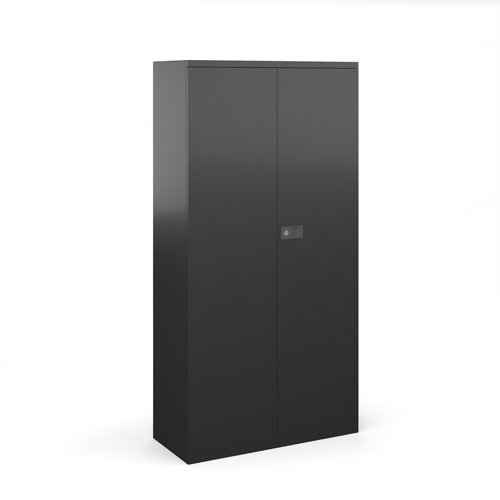 Steel contract cupboard with 3 shelves 1806mm high black - DSC72K