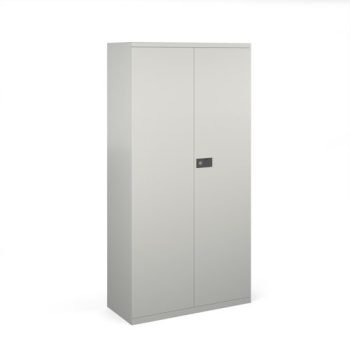 Steel contract cupboard with 3 shelves 1806mm high goose grey - DSC72G