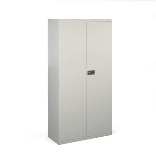 Steel contract cupboard with 3 shelves 1806mm high goose grey - DSC72G