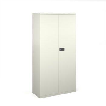 Steel contract cupboard with 3 shelves 1806mm high white - DSC72WH