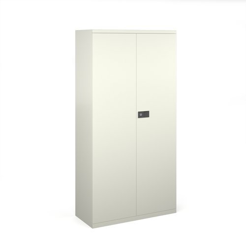 Steel contract cupboard with 3 shelves 1806mm high white - DSC72WH