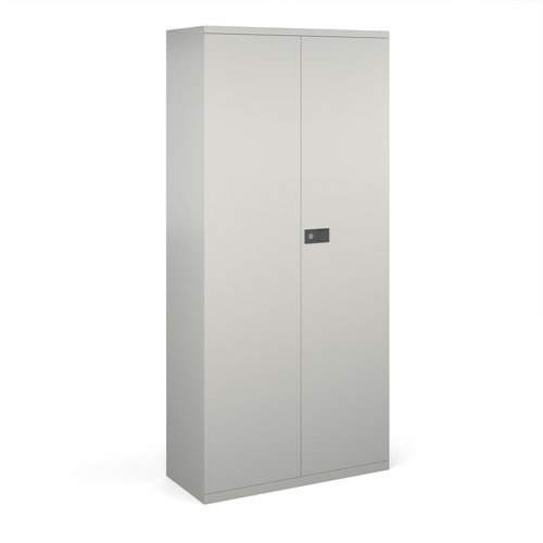 Steel contract cupboard with 4 shelves 1968mm high goose grey - DSC78G
