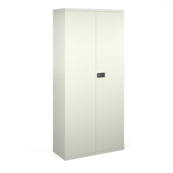 Steel contract cupboard with 4 shelves 1968mm high white - DSC78WH