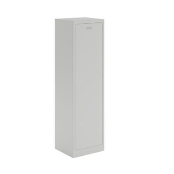 Steel workwear combi locker with 1 full width shelf and 3 half width shelves grey with grey door - WKCL181G