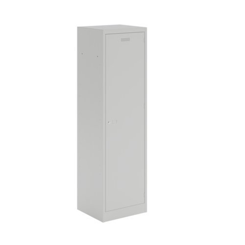 Steel workwear combi locker with 1 full width shelf and 3 half width shelves grey with grey door - WKCL181G
