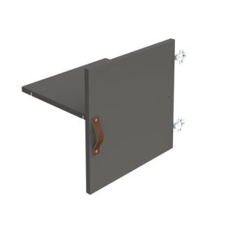 Storage unit insert cupboard with leather strap handle and inner shelf grey - CSI-CS-OG