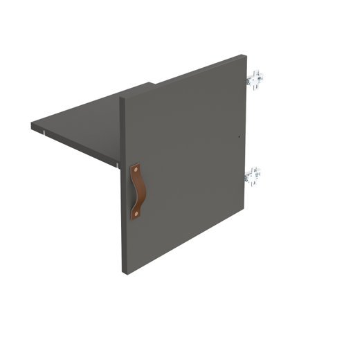 Storage unit insert cupboard with leather strap handle and inner shelf grey - CSI-CS-OG