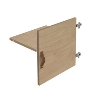 Storage unit insert cupboard with leather strap handle and inner shelf oak - CSI-CS-KO