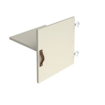 Storage unit insert cupboard with leather strap handle and inner shelf white - CSI-CS-WH