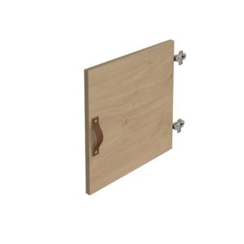 Storage unit insert cupboard with leather strap handle oak - CSI-C-KO