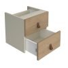 Storage unit insert drawers with leather pull handles oak - CSI-D-KO